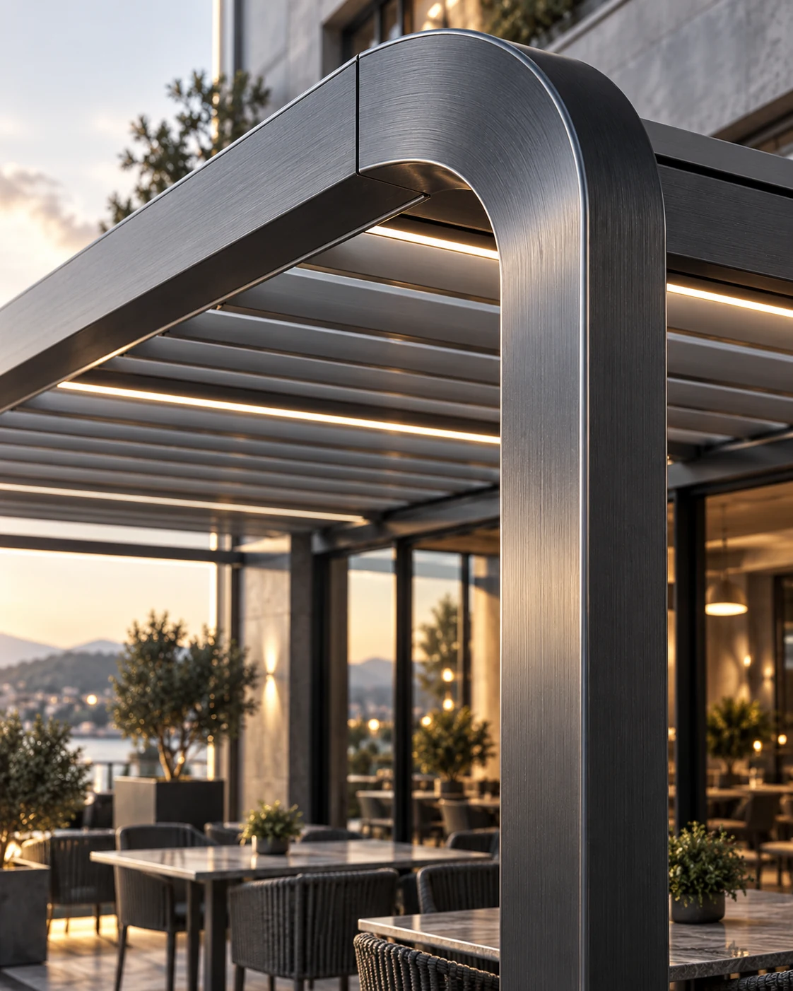 Pergola profillerinin kontrollü büküm ve uygulama detayı